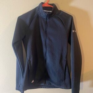 NWT Black Jacquard Chevron adidas Zip Up Sz XS